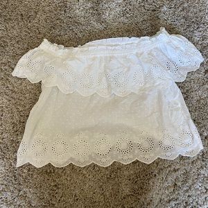 White eyelet off the shoulder top - BRAND NEW